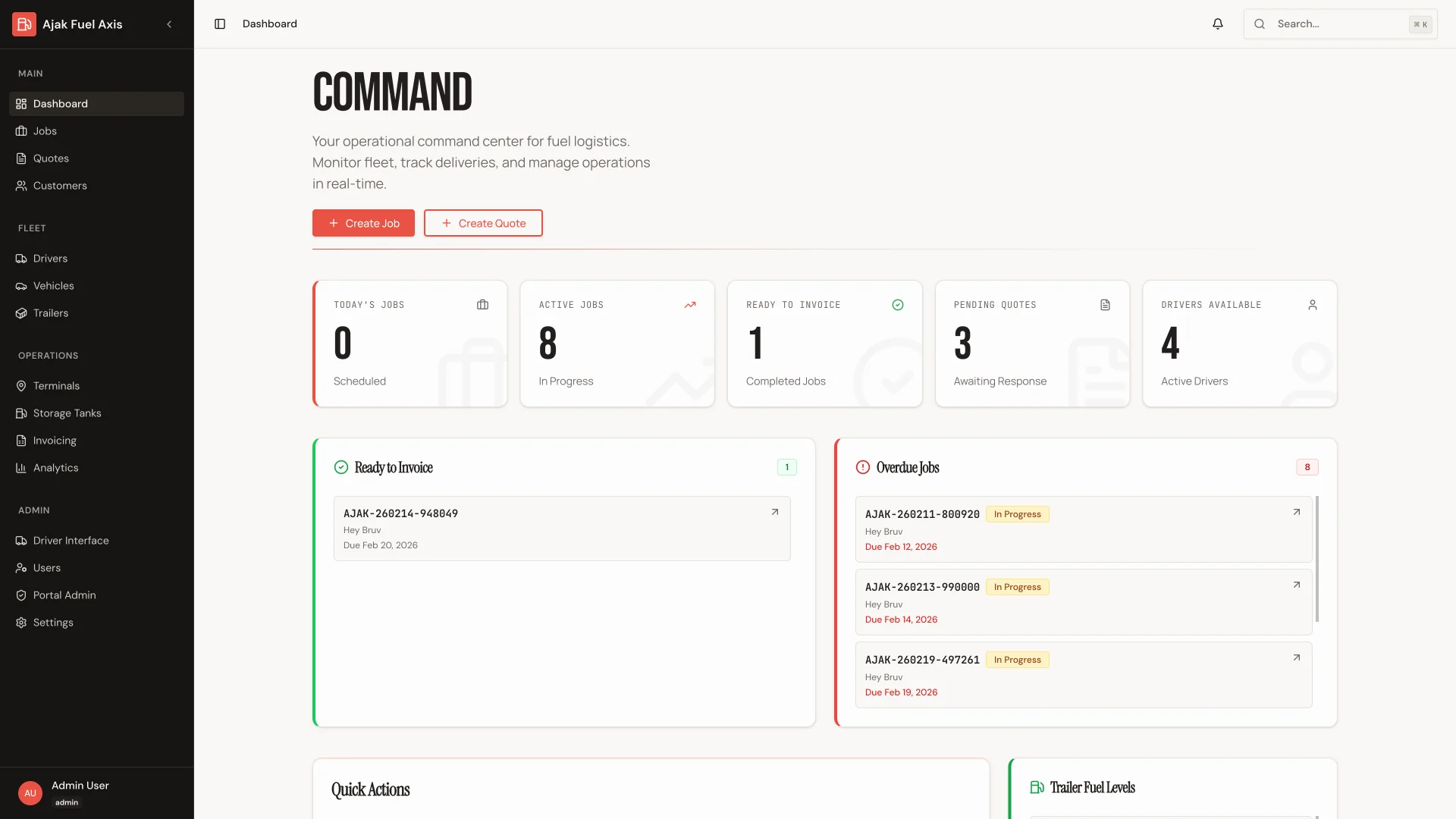 AJAK Fuel Axis — Order Management System